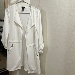 Soho Apparel Cream Open Front Jacket